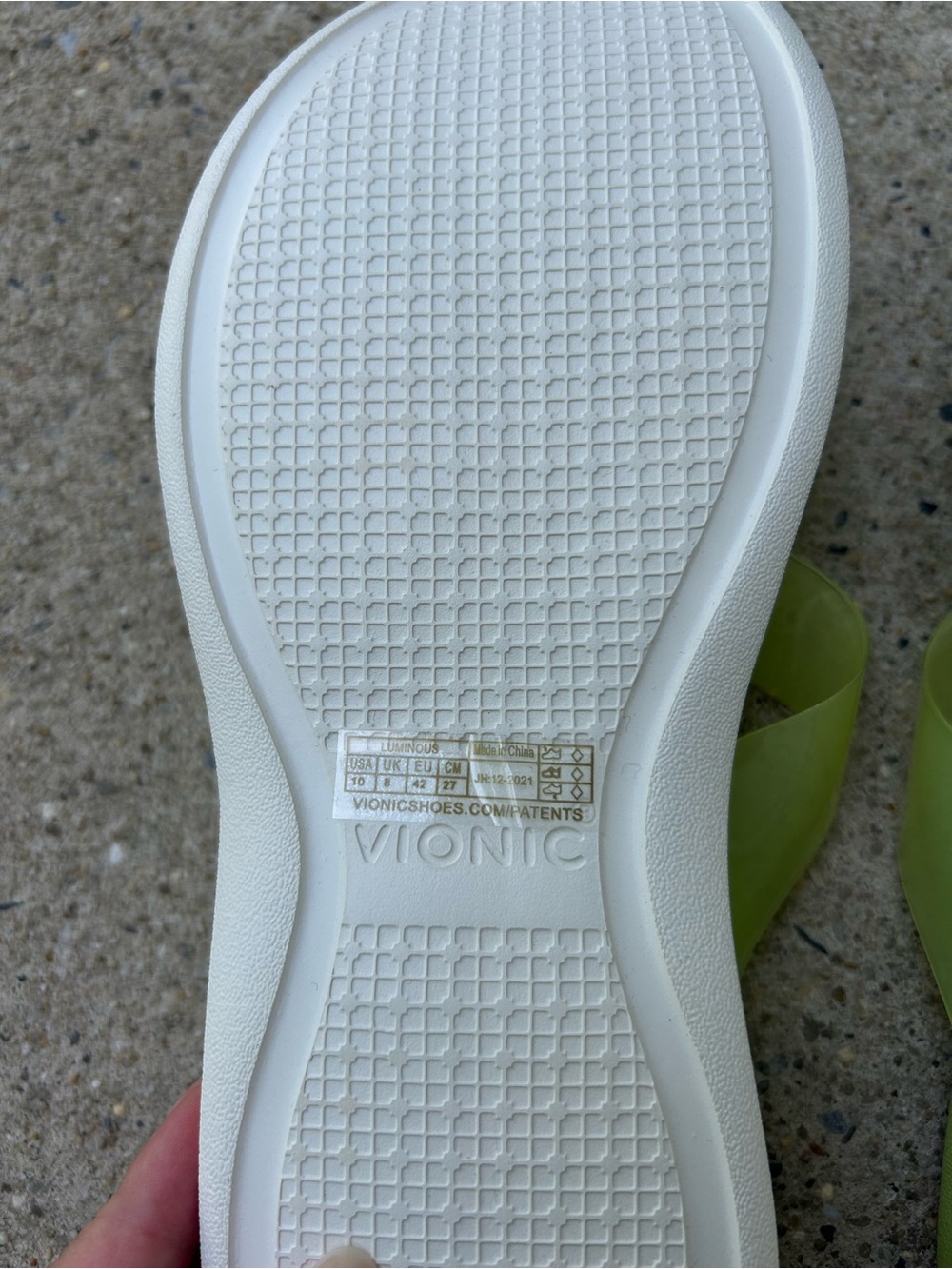 NWOT Vionic Luminous Thong Chunky Platform Sandal Lime Green Womens Size 10 NEW - Picture 9 of 9